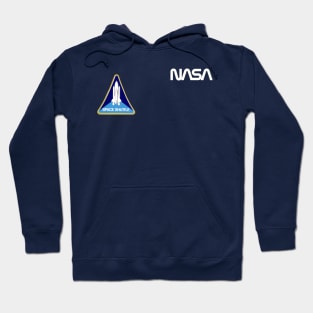 Officially approved merchandise - Vintage NASA logo & space shuttle mission patch Hoodie